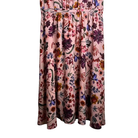 J. Crew Faye Dress  A-line Midi in Blush with Floral Print Women's Medium - Picture 7 of 15
